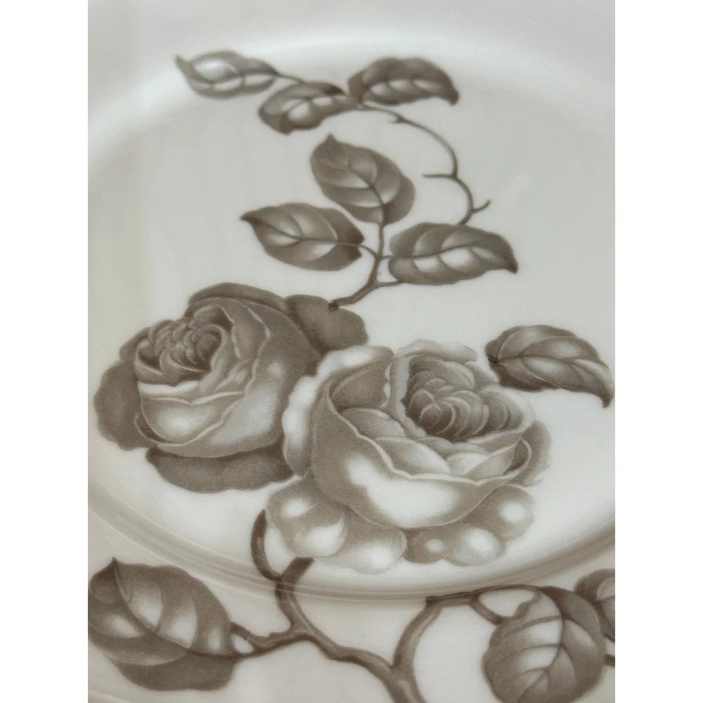 Castleton China Gloria Salad Plate Set of 4 Cream Rose Gold Rim Vintage